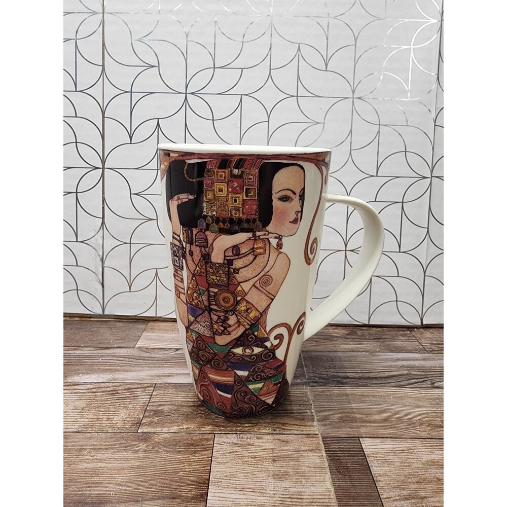 RARE Goebel Gustav Klimt Large 6" Mug Old World Vintage Bone China - Expectation